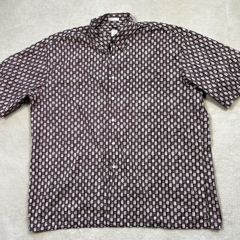 Vintage 90s Burma Bibas Shirt Mens XXL Sleeve Button Up Shirt Cotton Lawn